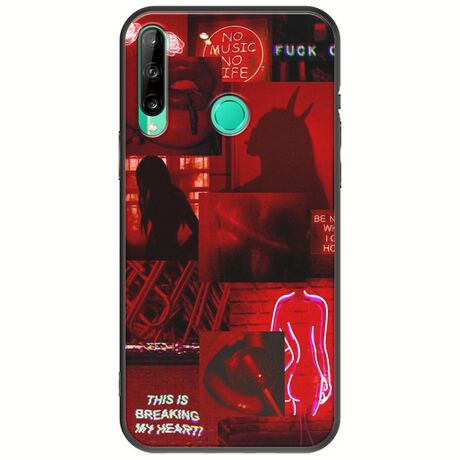 Aesthetic Red Huawei P40 Lite E Black TPU (Μαύρη Σιλικόνη)
