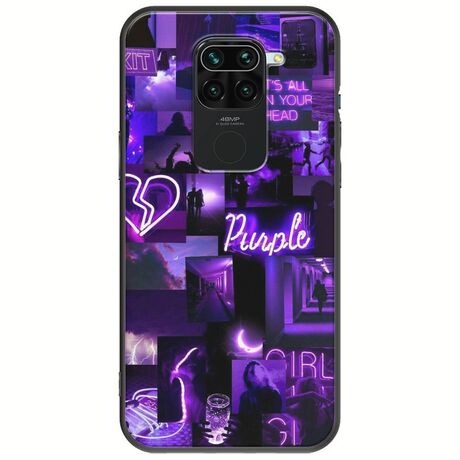 Aesthetic Purple Xiaomi Redmi Note 9 Black TPU (Μαύρη Σιλικόνη)