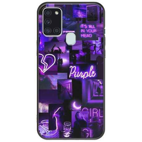 Aesthetic Purple Samsung Galaxy A21s Black TPU (Μαύρη Σιλικόνη)