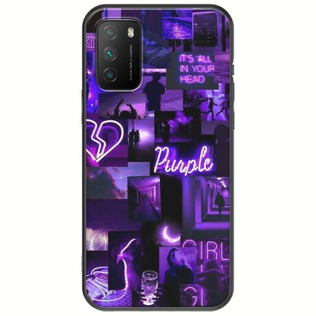 Aesthetic Purple Xiaomi Poco M3 Black TPU (Μαύρη Σιλικόνη)