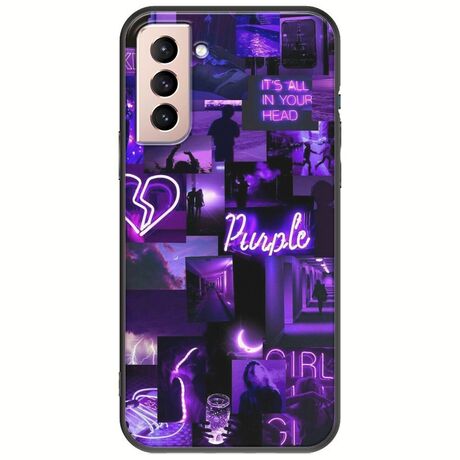 Aesthetic Purple Samsung Galaxy S21 Black TPU (Μαύρη Σιλικόνη)