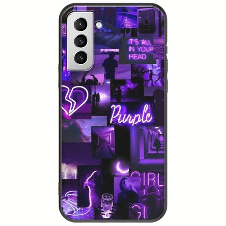 Aesthetic Purple Samsung Galaxy S21 Plus Black TPU (Μαύρη Σιλικόνη)