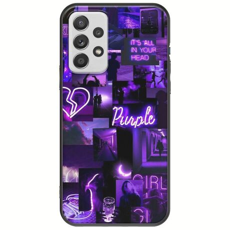 Aesthetic Purple Samsung Galaxy A32 5G Black TPU (Μαύρη Σιλικόνη)