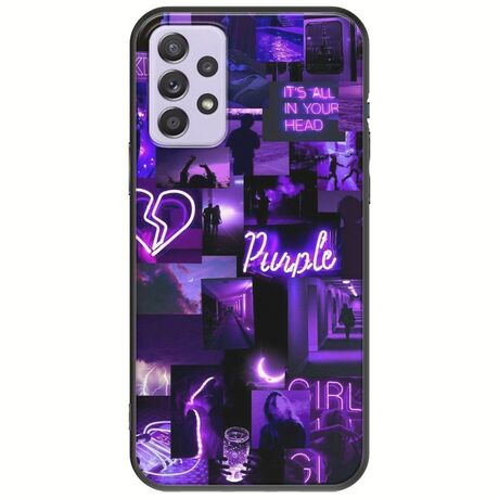 Aesthetic Purple Samsung Galaxy A52 (4G/5G) A52s Black TPU (Μαύρη Σιλικόνη)