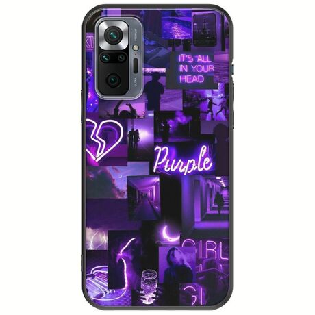 Aesthetic Purple Xiaomi Redmi Note 10 Pro / 10 Pro Max Black TPU (Μαύρη Σιλικόνη)