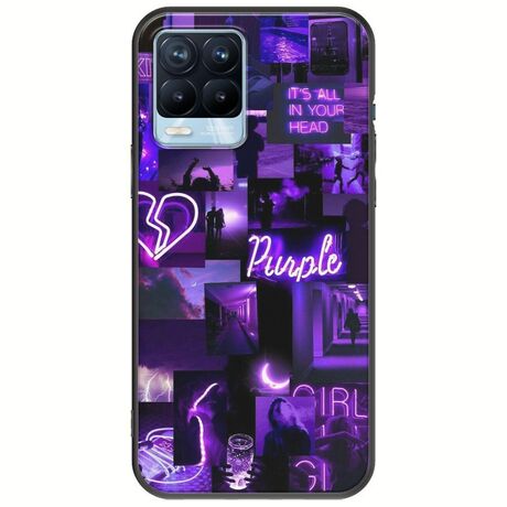 Aesthetic Purple Realme 8 / 8 Pro Black TPU (Μαύρη Σιλικόνη)