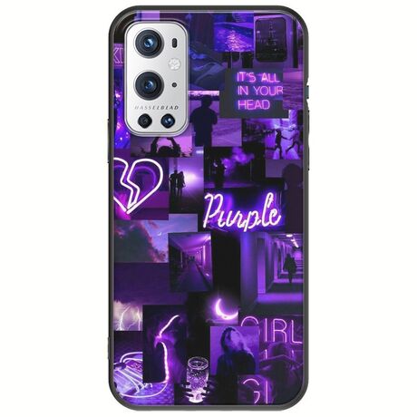 Aesthetic Purple OnePlus 9 Pro Black TPU (Μαύρη Σιλικόνη)