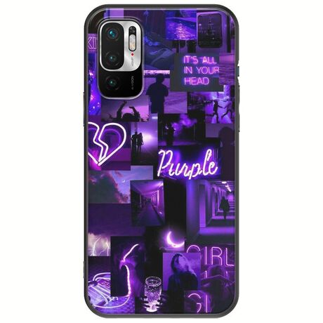Aesthetic Purple Xiaomi Redmi Note 10 5G Black TPU (Μαύρη Σιλικόνη)