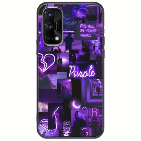 Aesthetic Purple Realme 7 5G Black TPU (Μαύρη Σιλικόνη)