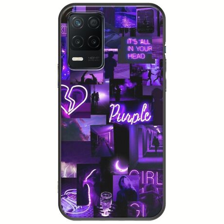 Aesthetic Purple Realme 8 5G Black TPU (Μαύρη Σιλικόνη)