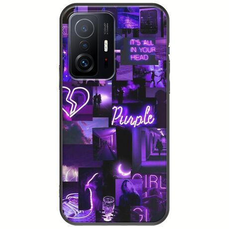 Aesthetic Purple Xiaomi 11T / 11T Pro Black TPU (Μαύρη Σιλικόνη)