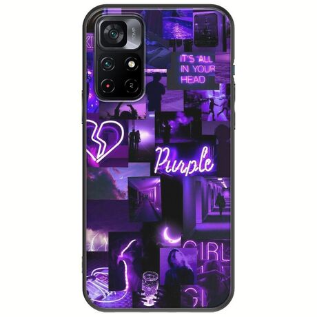 Aesthetic Purple Xiaomi Poco M4 Pro 5G Black TPU (Μαύρη Σιλικόνη)