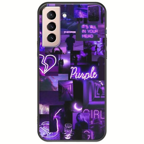 Aesthetic Purple Samsung Galaxy S21 FE 5G Black TPU (Μαύρη Σιλικόνη)