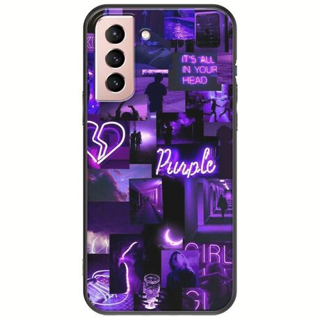 Aesthetic Purple Samsung Galaxy S22 Black TPU (Μαύρη Σιλικόνη)