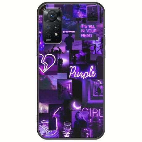 Aesthetic Purple Xiaomi Redmi Note 11 Pro 4G / 5G Black TPU (Μαύρη Σιλικόνη)
