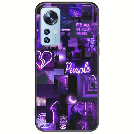 Aesthetic Purple Xiaomi 12 / 12X Black TPU (Μαύρη Σιλικόνη)