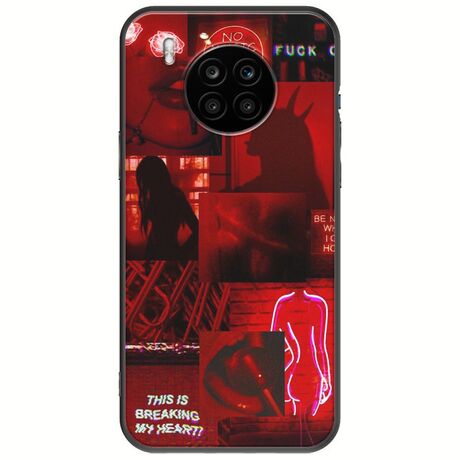 Aesthetic Red Huawei Nova 8i Black TPU (Μαύρη Σιλικόνη)
