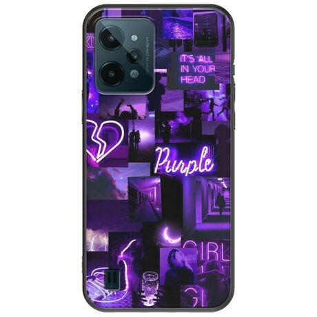 Aesthetic Purple Realme C31 Black TPU (Μαύρη Σιλικόνη)