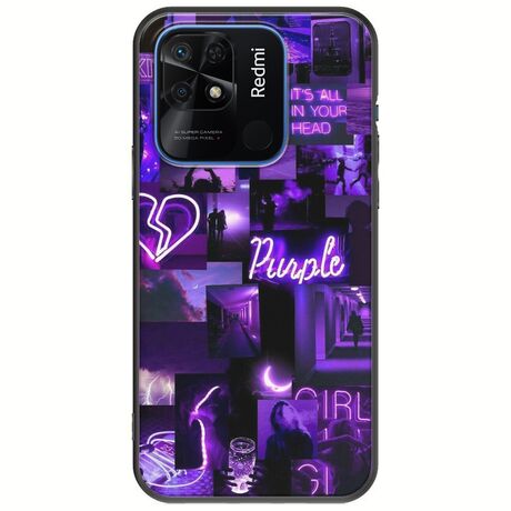 Aesthetic Purple Xiaomi Redmi 10C Black TPU (Μαύρη Σιλικόνη)