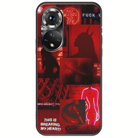 Aesthetic Red Huawei Nova 9 Black TPU (Μαύρη Σιλικόνη)