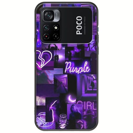 Aesthetic Purple Xiaomi Poco M4 Pro 4G Black TPU (Μαύρη Σιλικόνη)