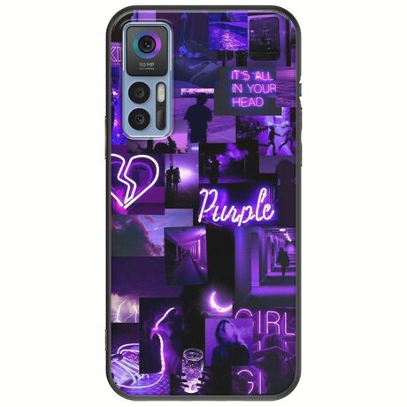 Aesthetic Purple TCL 30 / 30 5G / 30+ Black TPU (Μαύρη Σιλικόνη)