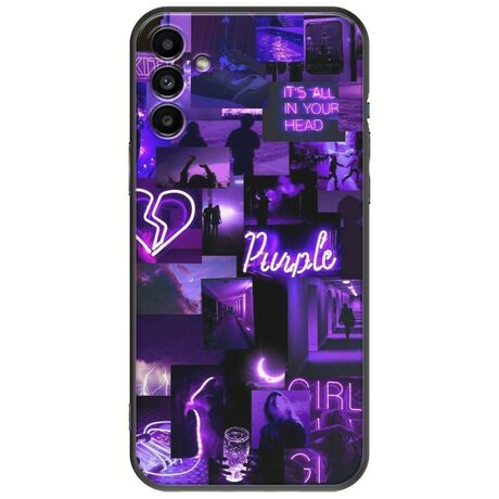 Aesthetic Purple Samsung Galaxy A04s Black TPU (Μαύρη Σιλικόνη)