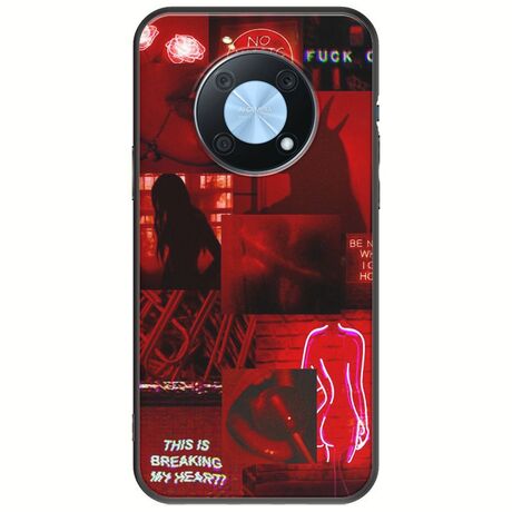 Aesthetic Red Huawei Nova Y90 Black TPU (Μαύρη Σιλικόνη)