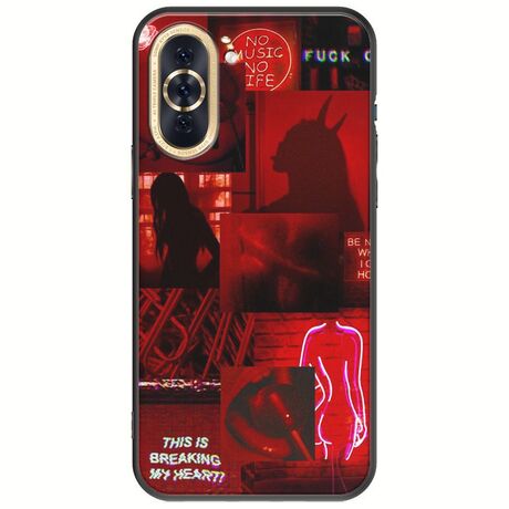 Aesthetic Red Huawei Nova 10 Black TPU (Μαύρη Σιλικόνη)