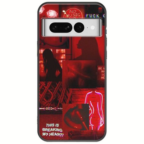 Aesthetic Red Google Pixel 7 5G Black TPU (Μαύρη Σιλικόνη)