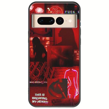 Aesthetic Red Google Pixel 7 Pro 5G Black TPU (Μαύρη Σιλικόνη)