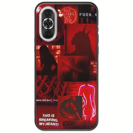 Aesthetic Red Huawei Nova 10 Pro Black TPU (Μαύρη Σιλικόνη)
