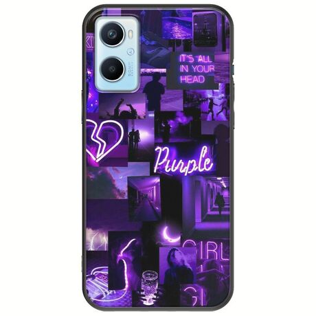 Aesthetic Purple Oppo A96 4G Black TPU (Μαύρη Σιλικόνη)