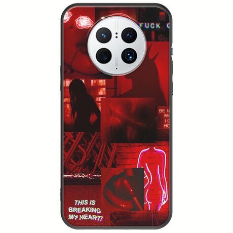 Aesthetic Red Huawei Mate 50 Pro Black TPU (Μαύρη Σιλικόνη)