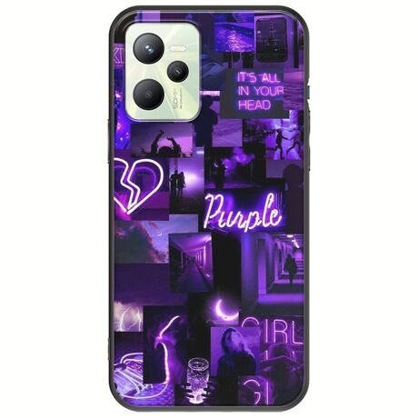 Aesthetic Purple Realme Narzo 50A Prime Black TPU (Μαύρη Σιλικόνη)
