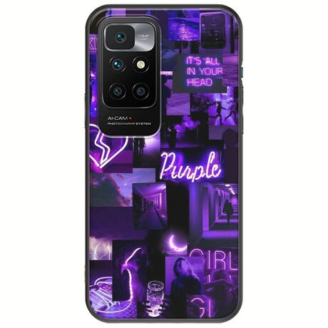 Aesthetic Purple Xiaomi Redmi 10 2022 Black TPU (Μαύρη Σιλικόνη)