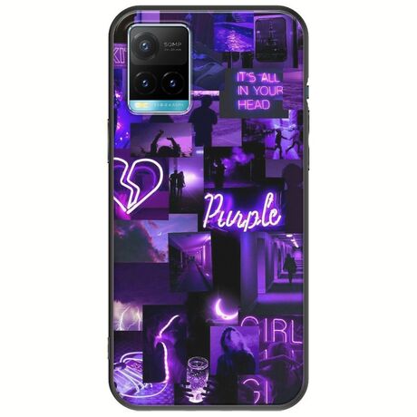 Aesthetic Purple Vivo Y21s Black TPU (Μαύρη Σιλικόνη)