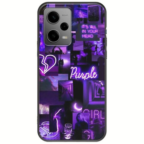 Aesthetic Purple Xiaomi Redmi Note 12 5G Black TPU (Μαύρη Σιλικόνη)