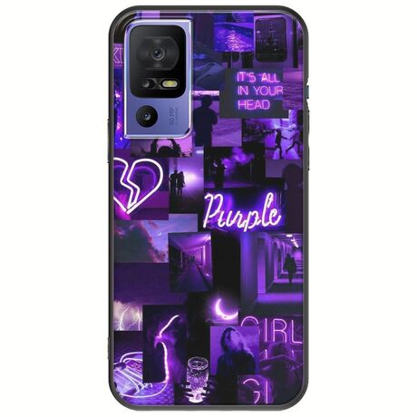 Aesthetic Purple TCL 40 SE Black TPU (Μαύρη Σιλικόνη)