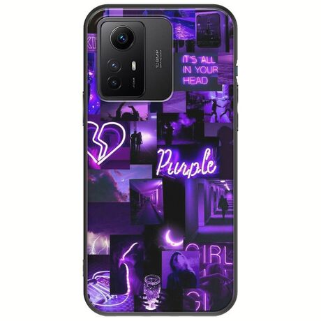 Aesthetic Purple Xiaomi Redmi Note 12S Black TPU (Μαύρη Σιλικόνη)