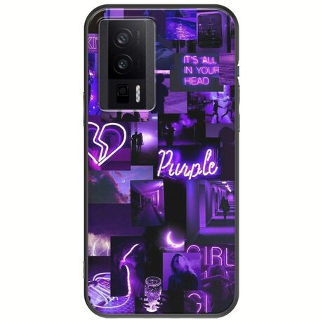Aesthetic Purple Xiaomi Poco F5 Pro 5G Black TPU (Μαύρη Σιλικόνη)