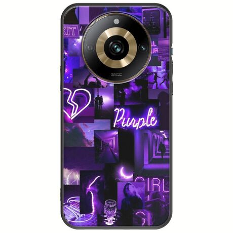 Aesthetic Purple Realme 11 Pro Plus 5G Black TPU (Μαύρη Σιλικόνη)