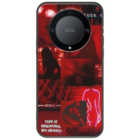 Aesthetic Red Honor Magic 5 Lite 5G Black TPU (Μαύρη Σιλικόνη)