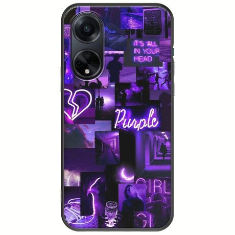 Aesthetic Purple Oppo A98 5G Black TPU (Μαύρη Σιλικόνη)