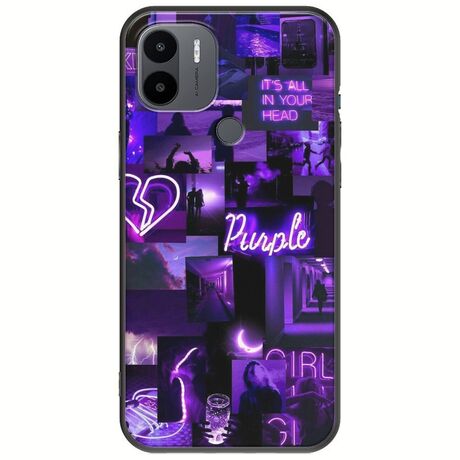 Aesthetic Purple Xiaomi Redmi A1 Plus Black TPU (Μαύρη Σιλικόνη)