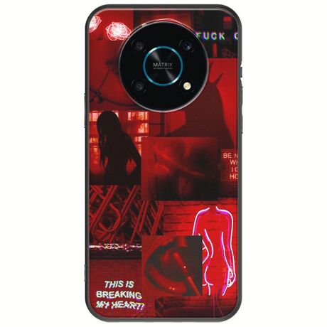 Aesthetic Red Honor Magic 4 Lite 5G Black TPU (Μαύρη Σιλικόνη)