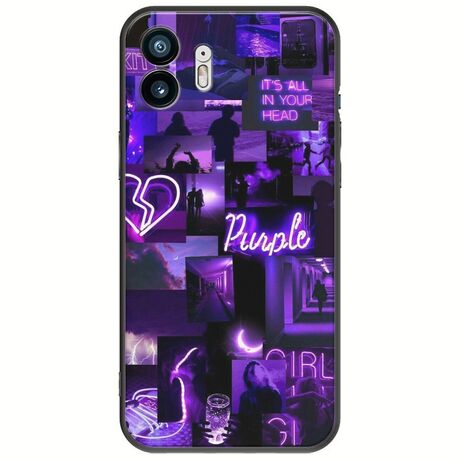 Aesthetic Purple Nothing Phone (2) Black TPU (Μαύρη Σιλικόνη)