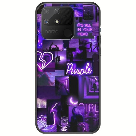 Aesthetic Purple Realme Narzo 50A Black TPU (Μαύρη Σιλικόνη)