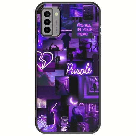 Aesthetic Purple Nokia G22 Black TPU (Μαύρη Σιλικόνη)
