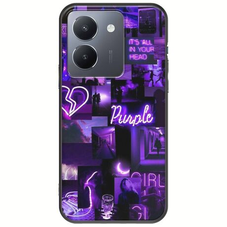 Aesthetic Purple Vivo Y36 4G / 5G Black TPU (Μαύρη Σιλικόνη)